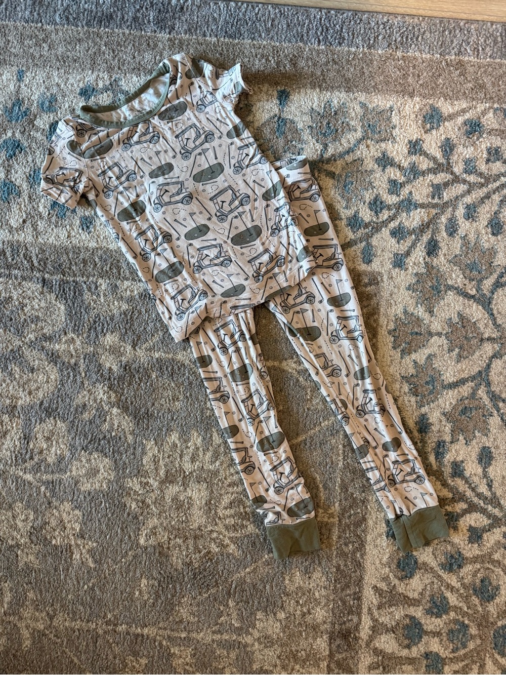 Caden Lane Green Golf Print Pajama Set
